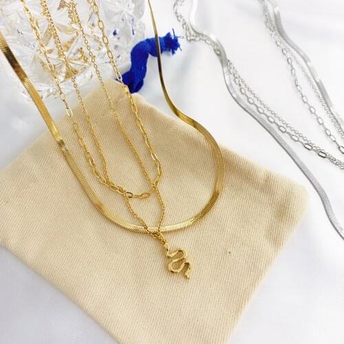 Snake Necklace New Animal Snake Dangle Women Pendant Minimalist Style Stainless Steel Trendy Female Birthday Jewelry Gift Party