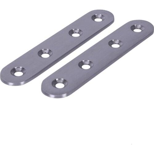 Flat Stainless Steel Repair Mending Fixing Plate Brackets Support 2pcs