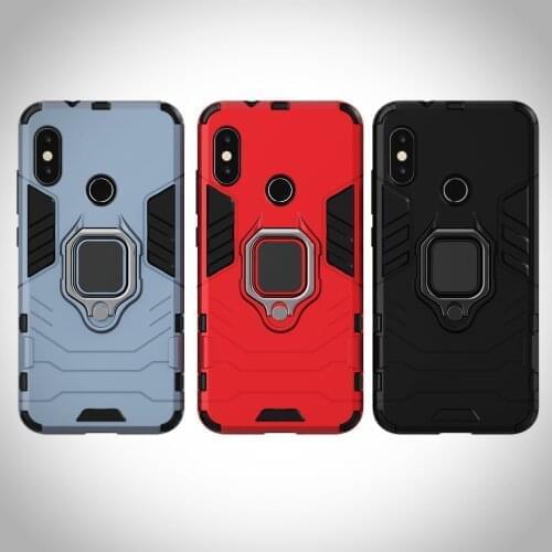Shockproof Armor Case for Xiaomi Redmi 6 pro Mi A2 Lite Ring Holder Stand Phone Back Cover for Xiomi Mi A2 LITE Redmi 6PRO 5.84"