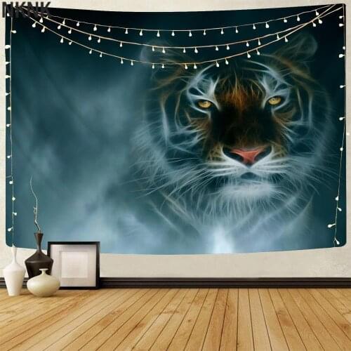 NKNK Brand Psychedelic Tapiz Tiger Tenture Mandala Animal Tapestries Harajuku Rug Wall Wall Hanging Boho decor Witchcraft New