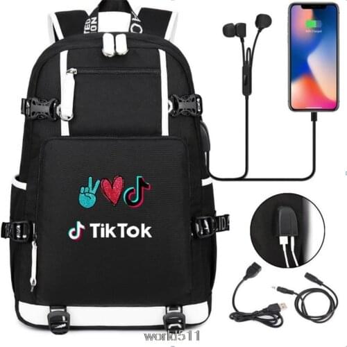 Tik Tok School Bags Quality USB Charging Men Backpack Laptop Backpack for Women Computer Teenagers Travel Mochilas