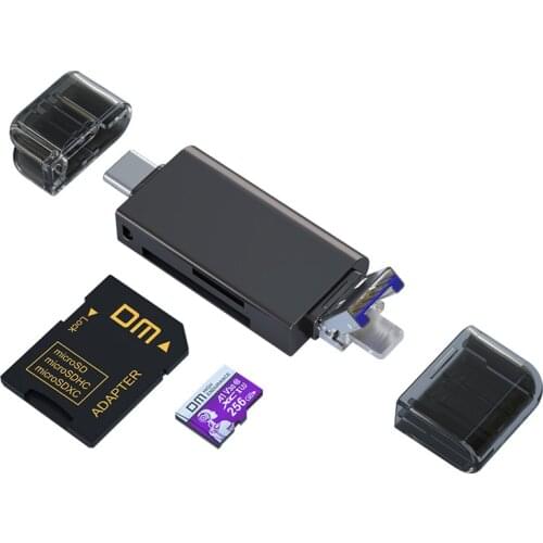 DM 5-in-1 Card Reader CR023 SD/TF Muldti Card Reader With USB Lightning And Micro USB Interface Adapter Memory Card Reader
