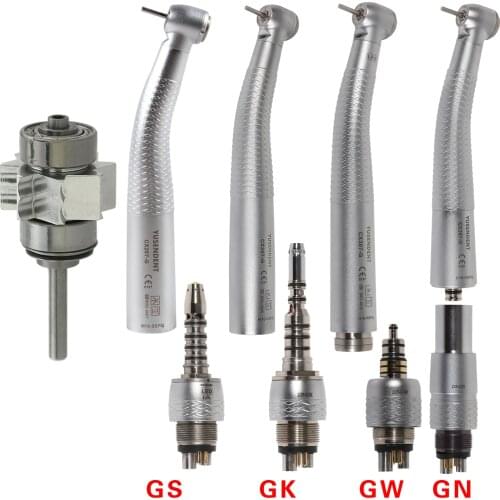 Dental Fiber Optic LED Turbine 6Hole 6Pin Push button Handpiece Triple Spray & Quick Coupler Fit KAVO/NSK Sirona