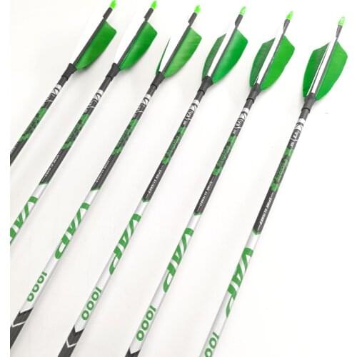 Archery NEW V3 Spine 400-1100 ID4.2mm Carbon Arrow Shafts Turkey Vanes Recurve Bow Longbow Hunting Shooting 6/12PCS