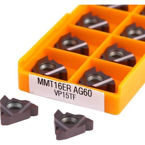 10pcs MMT 16ER AG60 16IR AG60 US735 UE6020 VP15TF CNC metal lathe tools Threading Turning inserts Carbide inserts Cutting insert