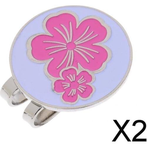 2xGolf Hat Clip with Detachable Magnetic Golf Ball Marker Clip Pink