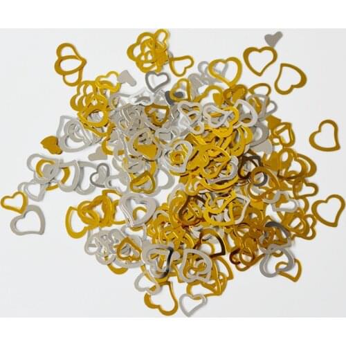Gold&Sliver Colour Wedding Love Heart Confetti Table Decor Party Sprinkle Decoration Mariage/Birthday Event Party Supplies