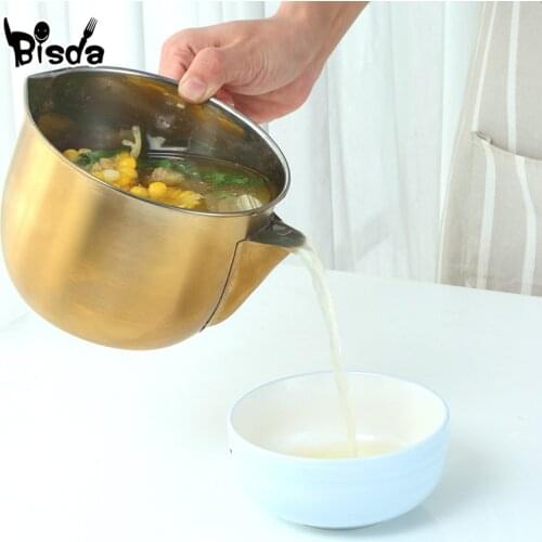1Pc Stainless Steel Oiler Filter Gravy Oil Grease Soup Fat Separator Gold Soup Strainer Kitchen Gadget Scoop Filter