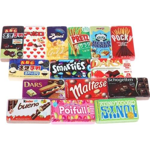 10pcs/lot Dollhouse Miniature Supermarket Food Resin Snacks Kitchen Decor Toys