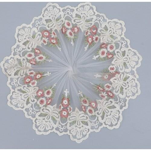 10 Yards/pack Three-Color Mesh Embroidered Lace Trim Wedding Dress Clothing Curtain Sofa Ornament 18Cm Border Lace Fabric Supply