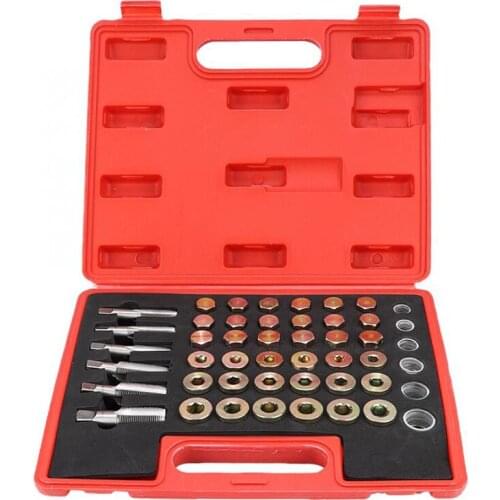 114pcs Oil Pan Drain Sump Plug Key Set Thread Repair Tool Kit Set Drain plug Tool