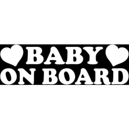 16.5cm*5.2cm Baby On Board Love Text Vinyl Car Sticker Decal Black/Silver C10-00064