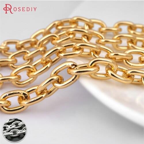 16933)2 Meters 10*7MM Aluminum Round Oval Shape Chains Necklace Chains Diy Jewelry Findings Accessories Wholesale