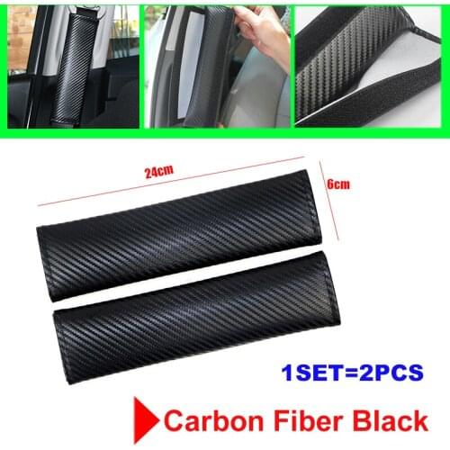 2pcs Carbon Fiber Black ABT ALPINA Ralliart Nismo Car Interior Padding Seat Belt Protect Covers for Kia Land Rover Mazda Lexus