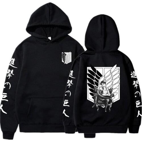 2021 Anime Attack on Titan Hoodies Cosplay Costume Anime Pullovers Hoodie Hooded Coat Tops Unisex Clothes