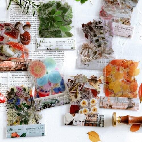 40pcs/pack Fresh Plants Stationery Stickers Label Diary Scrapbooking Decor Paper Seal Sticker Pizies