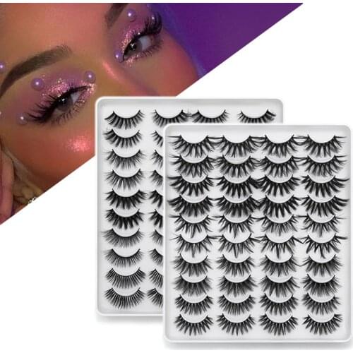 8/20 Pairs 3D Soft Mink Hair False Eyelashes Handmade Wispy Fluffy Long Lashes Natural Eye Makeup Tools Faux Eye Lashes