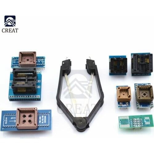 8 PCS Programmer Adapters Socket Kit SOP8+SOP16 +PLCC32 +PLCC44 Adapter for TL866CS TL866A EZP2010 RT809H Programmer