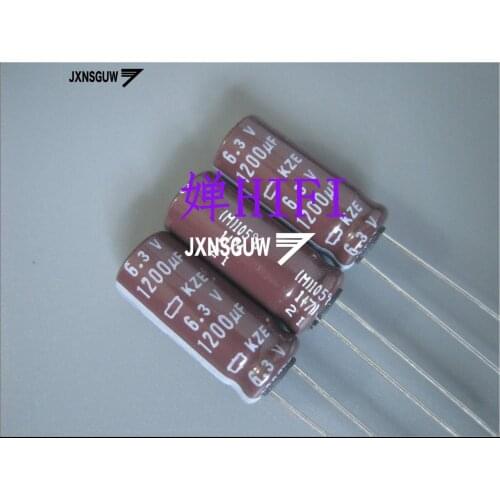 20PCS NIPPON KZE 6.3V1200UF 8X20MM NCC Aluminum electrolytic capacitor 1200UF/6.3V CHEMI-CON 105 degrees 1200uF 6.3V