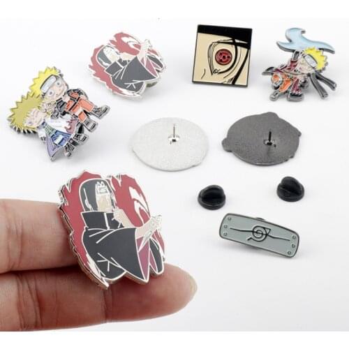 Anime Naruto Brooches Toys Cartoons Jewelry Pins for Women Men Backpacks Lapel Scarf Metal Pins Brooch Cosplay Badge Toys Gift