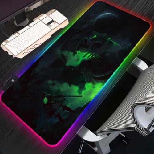 MRGLZY Large mouse pads rgb anime computer keyboard led large gaming keyboard table mats household carpet pad 40x90cm non-slip