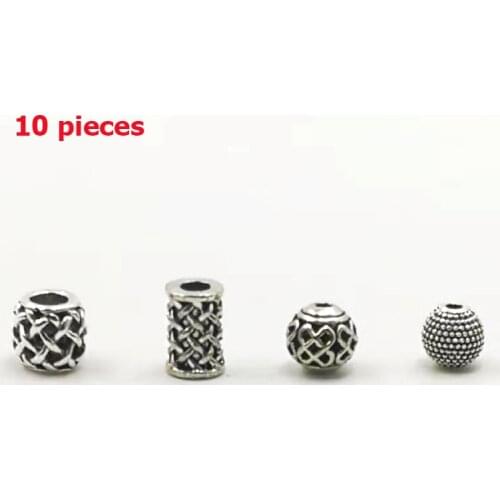 10pcs/bag Tasbih beads Wholesale ancient carving large hole hollow alloy bead for jewelry spacer bead accessories