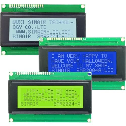 DC 5/3.3V Blue Yellow 16 PINS 20*4 2004 Panel Screen Module Character LCD Display 20x4 LED White/Yellow Backlightfor arduino