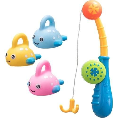 Kids Bath Toys Set Bathtub Fishing Game Water Toys Colorful Floating Fish With Hook Pole Gift For Toddler Baby Indoor Bath Time