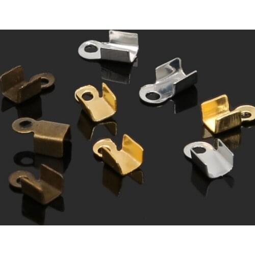 Hot Sale Cord Crimp End Caps Buckle Tips for Necklace Bracelet Ropes Cords Connectors Clasp,DIY Jewelry Findings FKG047