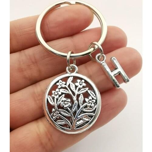 Tree Of Life Keychain Tree Of Life Key Chain Personalized Letters A-Z Keyring Gifts Jewelry