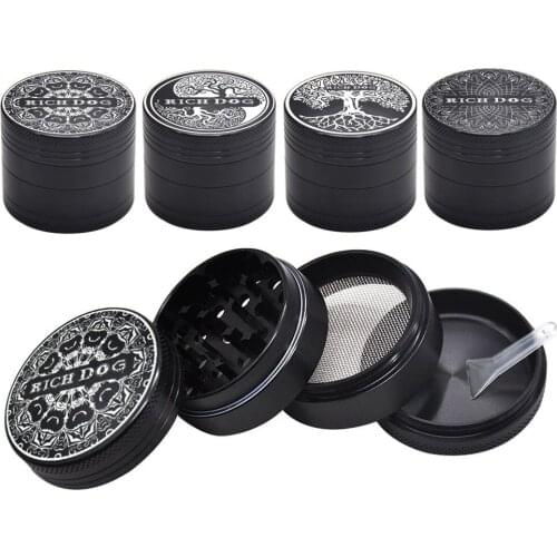 Grinder new style 50MM 4-layer aluminum alloy metal cigarette grinder with innovative brand logo design smoke accesoires