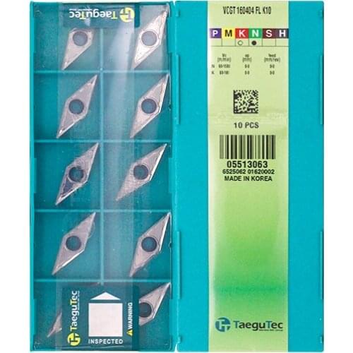 VCGT160404-FL K10 100% Original TAEGUTEC carbide insert with the best quality 10pcs/lot free shipping