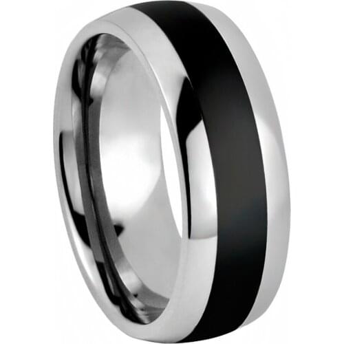 8mm Titanium Rings Polishing Cool Black Fashion Jewelry