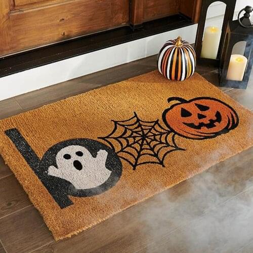 Halloween Door Mat Carpet Bedroom Cartoon Cat Bath Rug Non-Slip Toilet Mat Entrance Bathroom Absorbent Mat Anti-slip Doormat