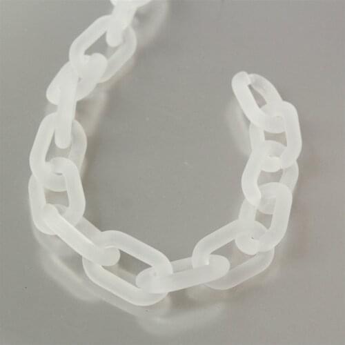 50pcs Matte White Acrylic Chunky Chain Links, Translucent Open Plastic Necklace Chain Links,Size 28mmx18mm Freee Shipping
