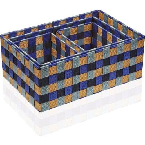 Set of Stackable Organising Boxes Textile (4 Pieces) (25 x 15 x 38 cm)