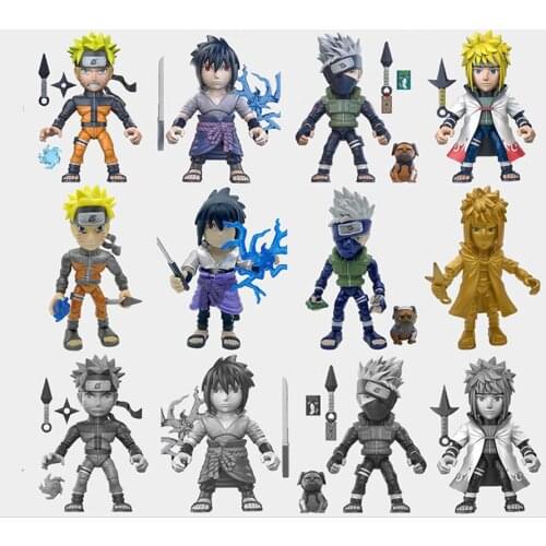 Naruto Blind Box Naruto Ornaments Sasuke Kakashi Anime Model Toy Hand-Made Blind Box Doll Toys Kids Gifts