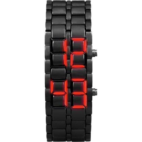 New Iron Samurais Plastic Bracelet Lava Watch Led Waterproof Digital Watches Top Fashion Mesh Belt Men Women Watch Masculino 30