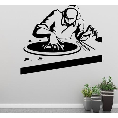 New Design DJing Music Wall Stickers Pvc Material Decals For Bar Vinyl Wallpaper Sticker Music Store Art Decal