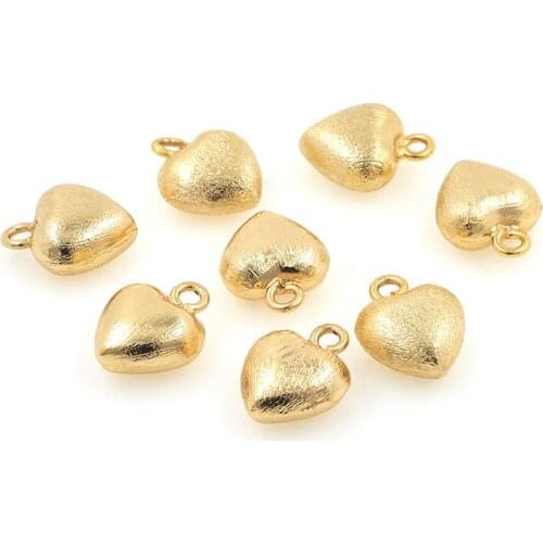 Brass Heart-Shaped Pendant, Heart Charm, DIY Jewelry And Bracelet Necklace Making Supplies 14.5x11.5x6.2MM