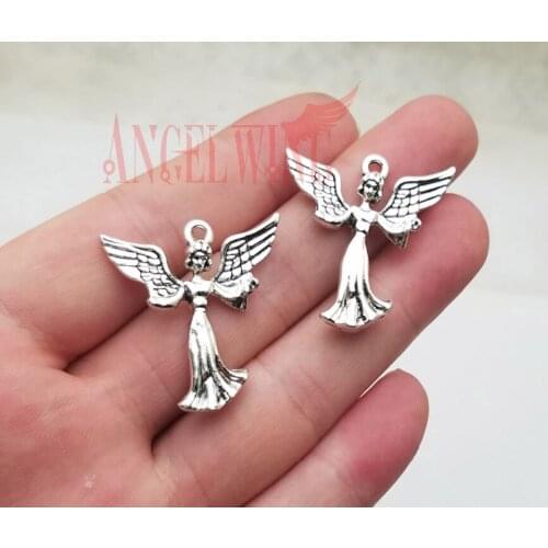 10pcs/lot--30x29mm, Antique silver plated angel charms,DIY supplies,Jewelry accessories