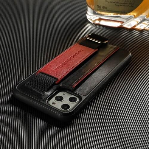 Shockproof Leather phone case for iphone 11 Pro max XR XS X 8 plus For 12 pro max Wristband Luxury Heavy Duty protection cover