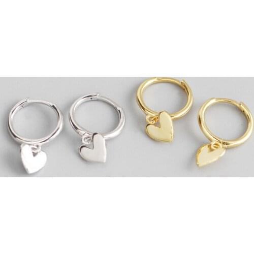 Ins Hot Solid 925 Sterling Silver Korean Fashion Simple Temperamental Peach Heart Earrings For Women Party Daily Fine Jewelry