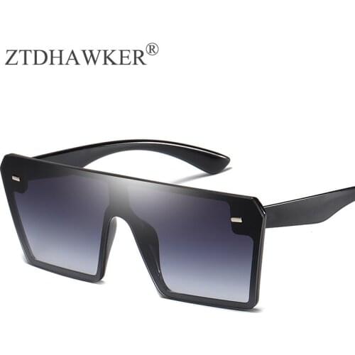 Retro Oversized Frame Square Sunglasses Men and Women Trend Spectacles One-piece High Quality Glasses