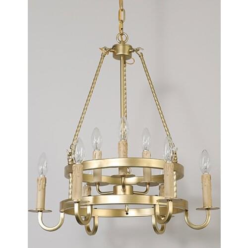 American home living room light luxury chandelier round Nordic personality creative wrought iron restaurant bedside lamps