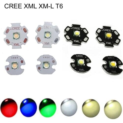 1PCS CREE XML XM-L T6 LED U2 10W WHITE Warm White High Power LED Emitter Diode with 12mm 14mm 16mm 20mm PCB for DIY
