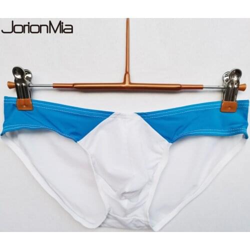 Mens Briefs Soft Breathable Silk Sexy Underwear Mens Hot Hips Up Transparent Jockstrap Sexy Colorful Undies Cueca HT008