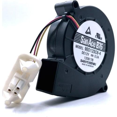 Free Shipping New For Sanyo San Ace B76 7020 7cm fan 9BD12SC6 9BD12SC6-4 12V 0.3A 3wires blower new in stock