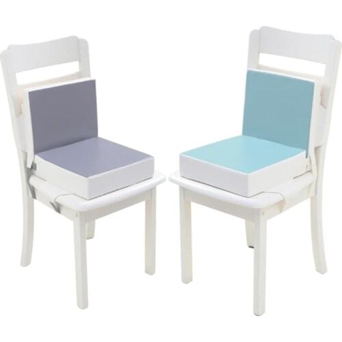 2 Pcs Baby High Chair Booster Pad Children Increased Seat Cushion Waterproof Adjustable PU Leather Baby Dining Chair Cushion