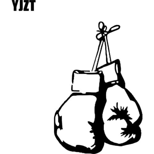 YJZT 9*13.5CM Fashion Boxer Boxing Gloves Decor Car Stickers Vinyl High Quality Decals Extreme Movement C12-0801